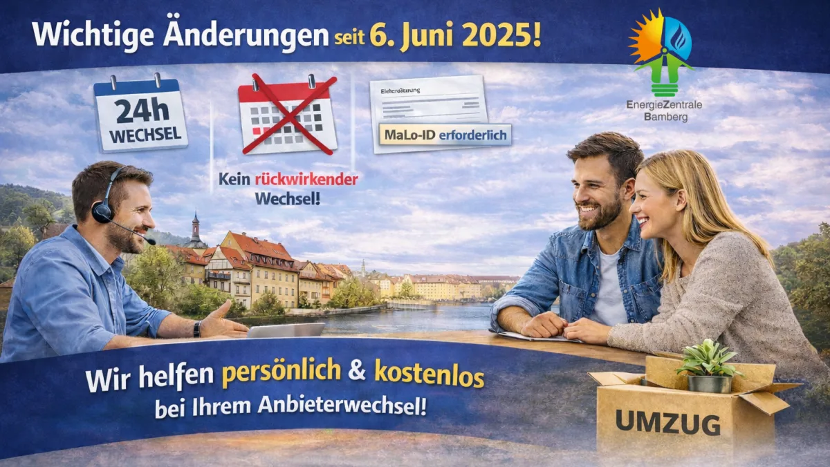 Hinweisgrafik zum Stromanbieter-Wechsel und den neuen gesetzlichen Regeln